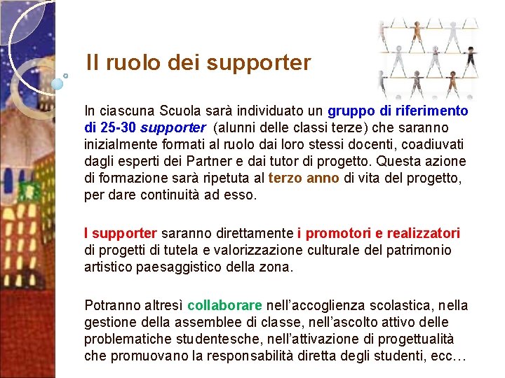 Il ruolo dei supporter In ciascuna Scuola sarà individuato un gruppo di riferimento di