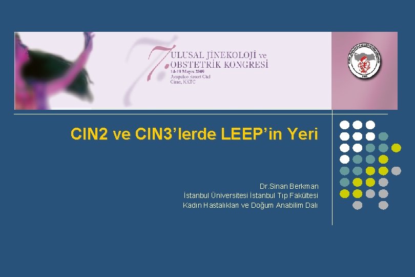 CIN 2 ve CIN 3’lerde LEEP’in Yeri Dr. Sinan Berkman İstanbul Üniversitesi İstanbul Tıp