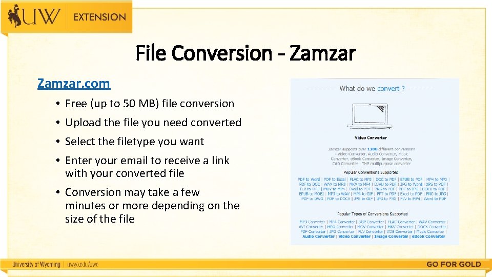 File Conversion - Zamzar. com • Free (up to 50 MB) file conversion • File Conversion - Zamzar. com • Free (up to 50 MB) file conversion •
