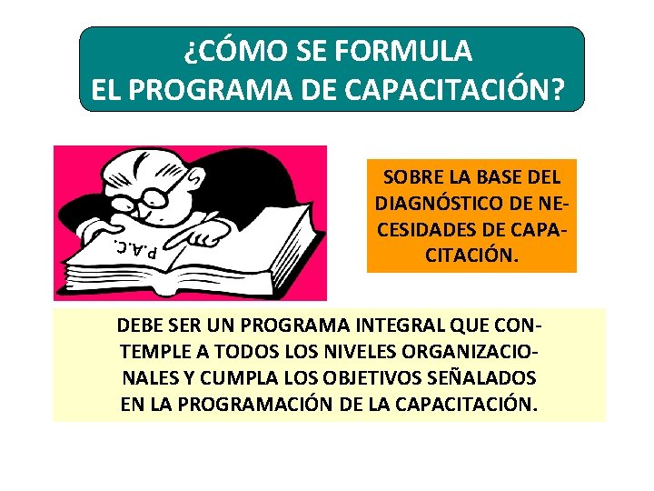 ¿CÓMO SE FORMULA EL PROGRAMA DE CAPACITACIÓN? SOBRE LA BASE DEL DIAGNÓSTICO DE NECESIDADES