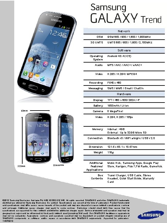 Network GSM 3 G UMTS GSM 850 / 900 / 1, 800 / 1,