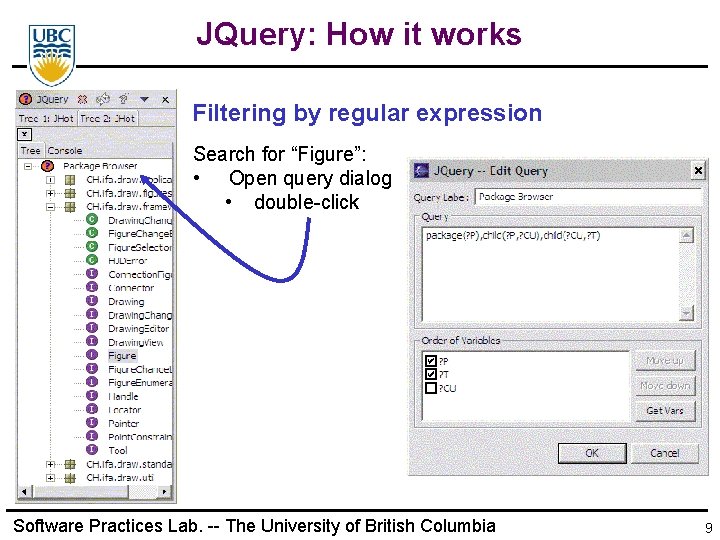 JQuery: How it works Filtering by regular expression Search for “Figure”: • Open query