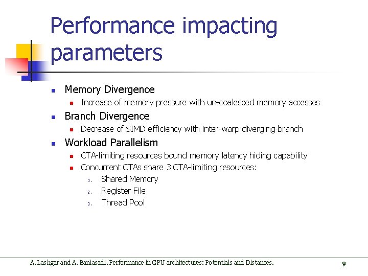 Performance in GPU Architectures Potentials and Distances Ahmad