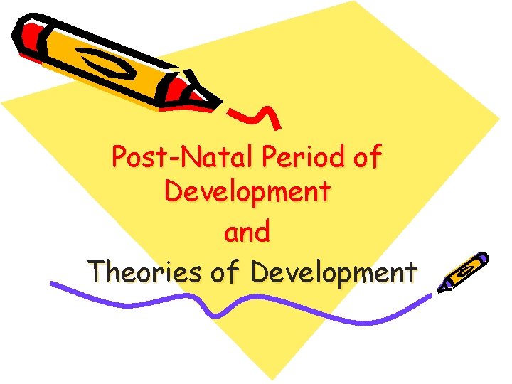 Post-Natal Period of Development and Theories of Development 