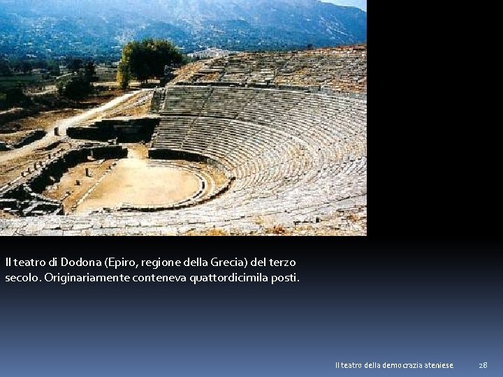 Il teatro di Dodona (Epiro, regione della Grecia) del terzo secolo. Originariamente conteneva quattordicimila