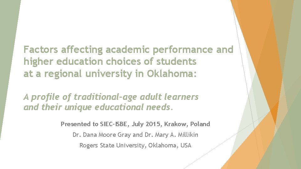Factors affecting academic performance and higher education choices of students at a regional university