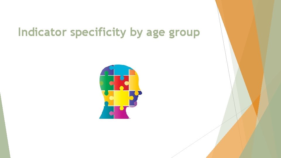 Indicator specificity by age group 