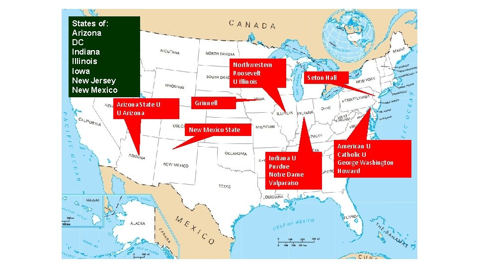States of: Arizona DC Indiana Illinois Iowa New Jersey New Mexico Arizona State U States of: Arizona DC Indiana Illinois Iowa New Jersey New Mexico Arizona State U