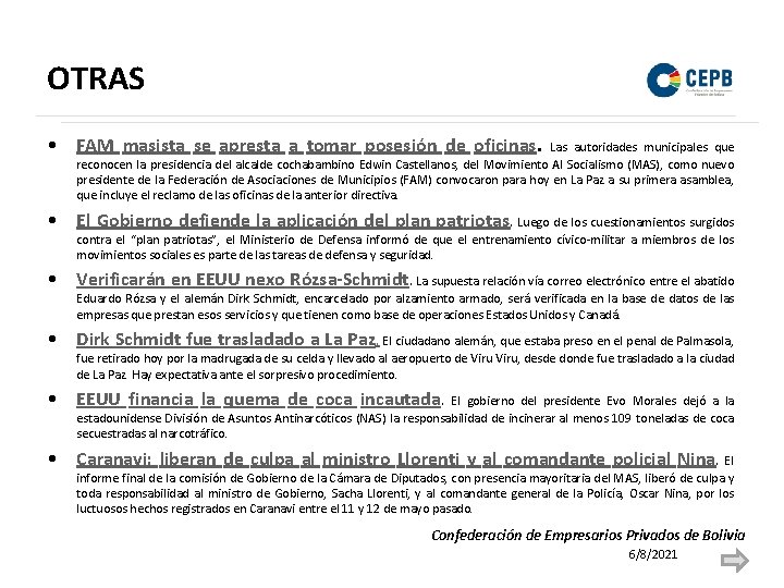 OTRAS • FAM masista se apresta a tomar posesión de oficinas. Las autoridades municipales