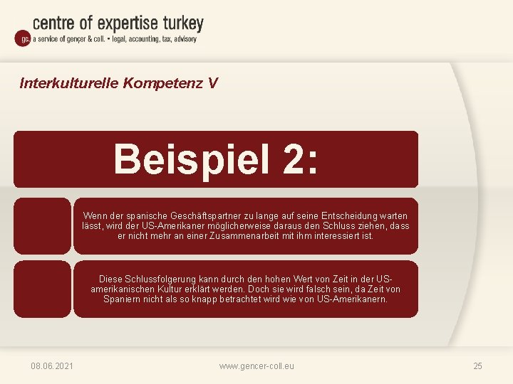 Interkulturelle Kompetenz V Beispiel 2: Wenn der spanische Geschäftspartner zu lange auf seine Entscheidung