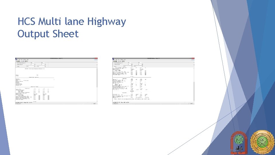 HCS Multi lane Highway Output Sheet 