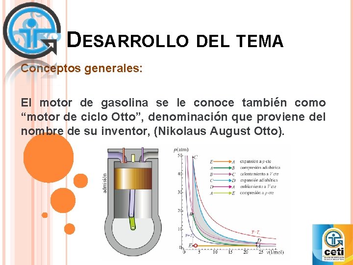DESARROLLO DEL TEMA Conceptos generales: El motor de gasolina se le conoce también como
