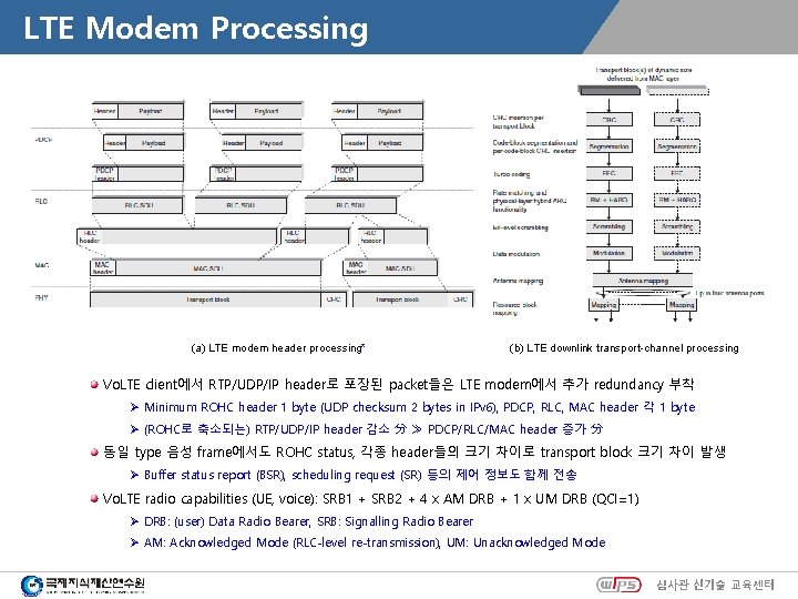 LTE Modem Processing (a) LTE modem header processing* (b) LTE downlink transport-channel processing Vo.