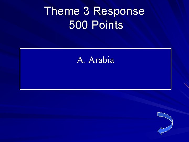 Theme 3 Response 500 Points A. Arabia 