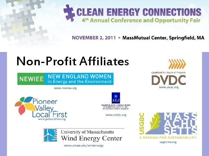 Non-Profit Affiliates www. pvpc. org www. newiee. org www. rebhc. org www. umass. edu/windenergy