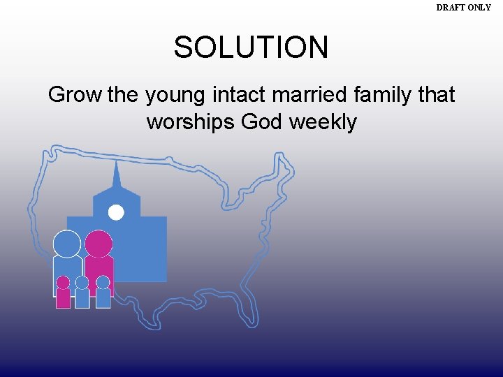 DRAFT ONLY SOLUTION Grow the young intact married family that worships God weekly 