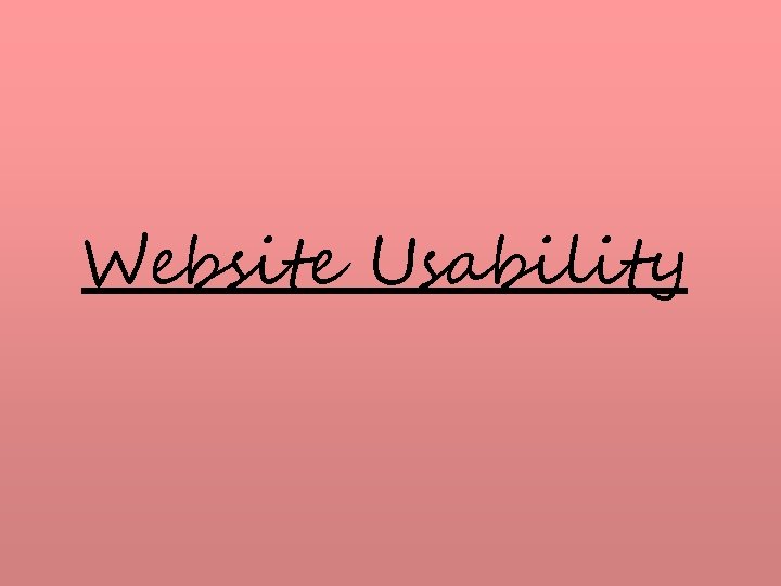 Website Usability 