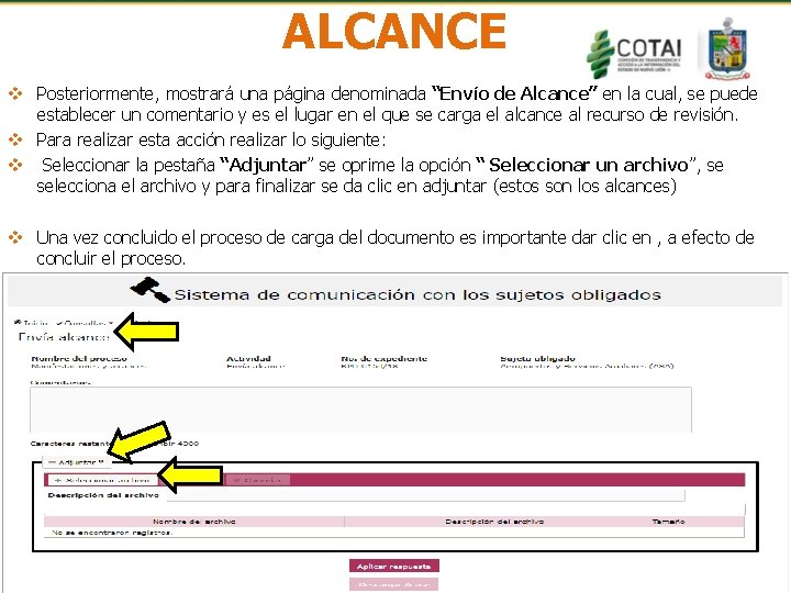 ALCANCE v Posteriormente, mostrará una página denominada “Envío de Alcance” en la cual, se