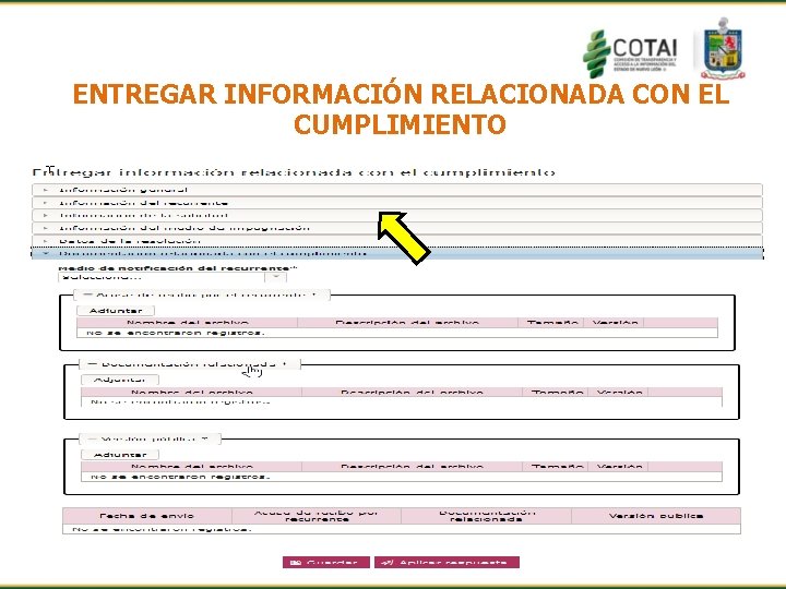 ENTREGAR INFORMACIÓN RELACIONADA CON EL CUMPLIMIENTO 