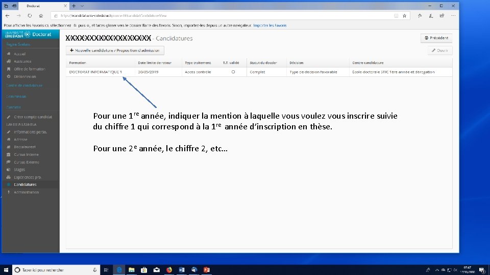 XXXXXXXXX Pour une 1 re année, indiquer la mention à laquelle vous voulez vous XXXXXXXXX Pour une 1 re année, indiquer la mention à laquelle vous voulez vous