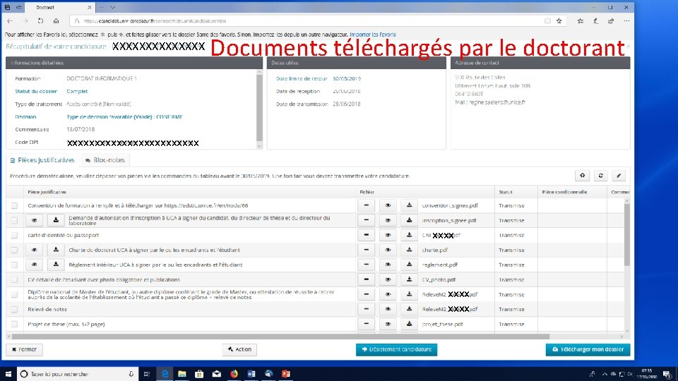 XXXXXXX Documents téléchargés par le doctorant xxxxxxxxxxxx xxxx XXXXXXX Documents téléchargés par le doctorant xxxxxxxxxxxx xxxx