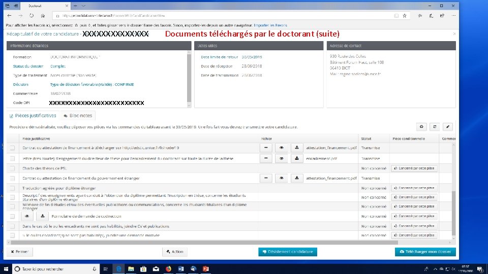 XXXXXXX xxxxxxxxxxxx Documents téléchargés par le doctorant (suite) XXXXXXX xxxxxxxxxxxx Documents téléchargés par le doctorant (suite)