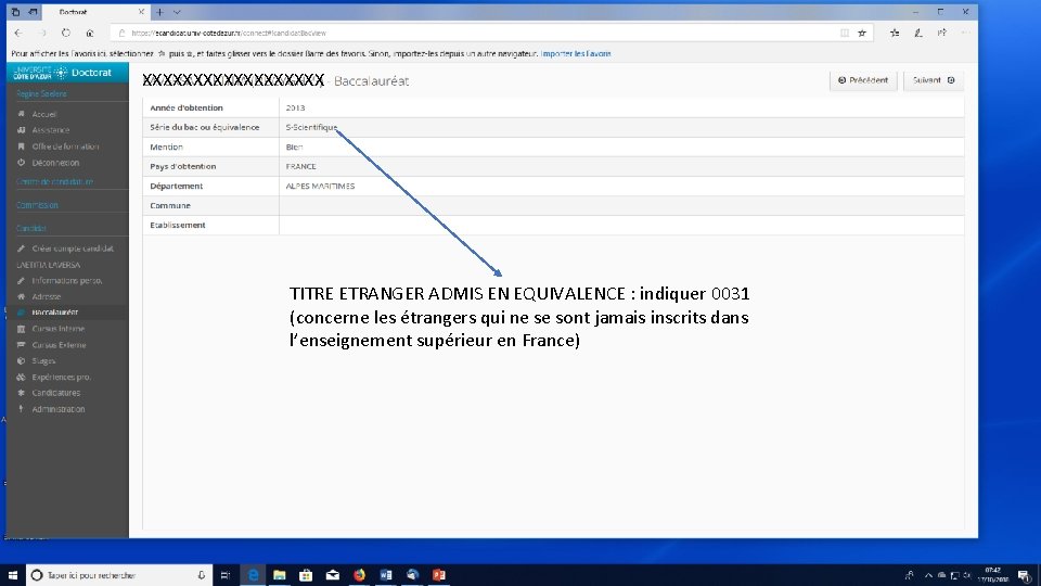 XXXXXXXXXXXXXXXXXX TITRE ETRANGER ADMIS EN EQUIVALENCE : indiquer 0031 (concerne les étrangers qui ne XXXXXXXXXXXXXXXXXX TITRE ETRANGER ADMIS EN EQUIVALENCE : indiquer 0031 (concerne les étrangers qui ne