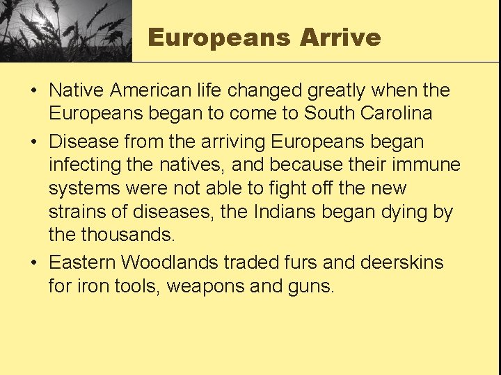 Europeans Arrive • Native American life changed greatly when the Europeans began to come