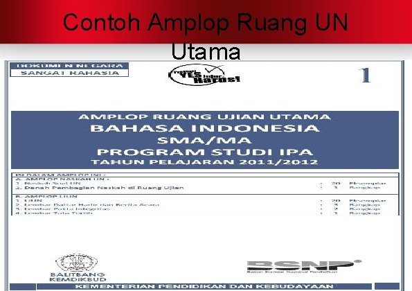 Contoh Amplop Ruang UN Utama 