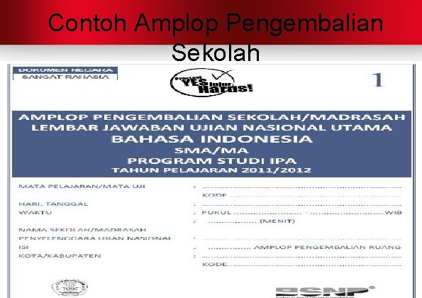 Contoh Amplop Pengembalian Sekolah 