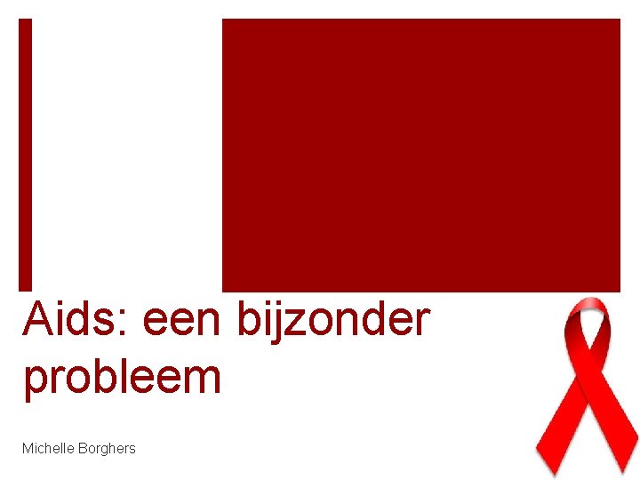 Aids: een bijzonder probleem Michelle Borghers 