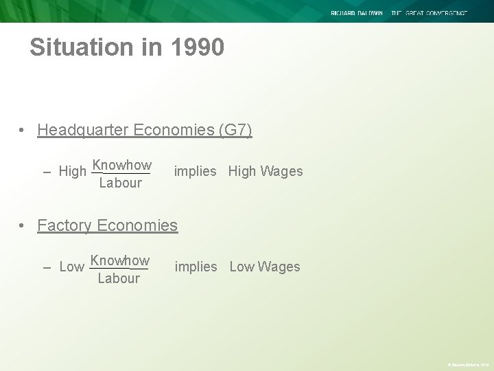 Situation in 1990 • Headquarter Economies (G 7) – High Knowhow Labour implies High Situation in 1990 • Headquarter Economies (G 7) – High Knowhow Labour implies High