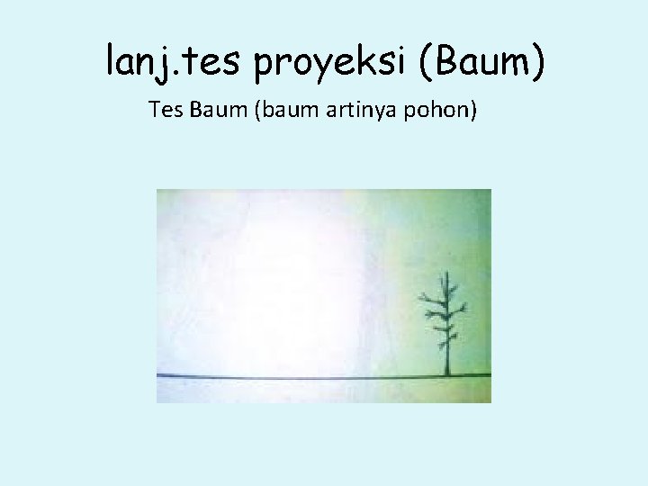 lanj. tes proyeksi (Baum) Tes Baum (baum artinya pohon) 