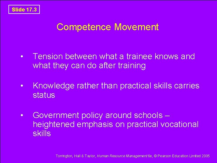 Slide 17. 3 Competence Movement • Tension between what a trainee knows and what