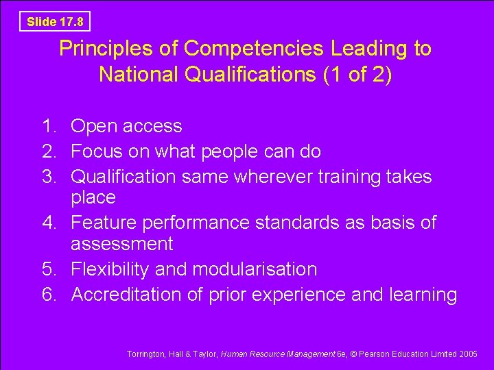 Slide 17. 8 Principles of Competencies Leading to National Qualifications (1 of 2) 1.