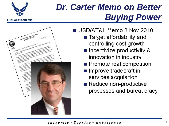 Dr. Carter Memo on Better Buying Power n USD/AT&L Memo 3 Nov 2010 n