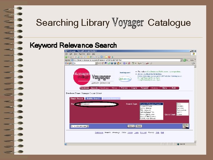 Searching Library Keyword Relevance Search Catalogue 