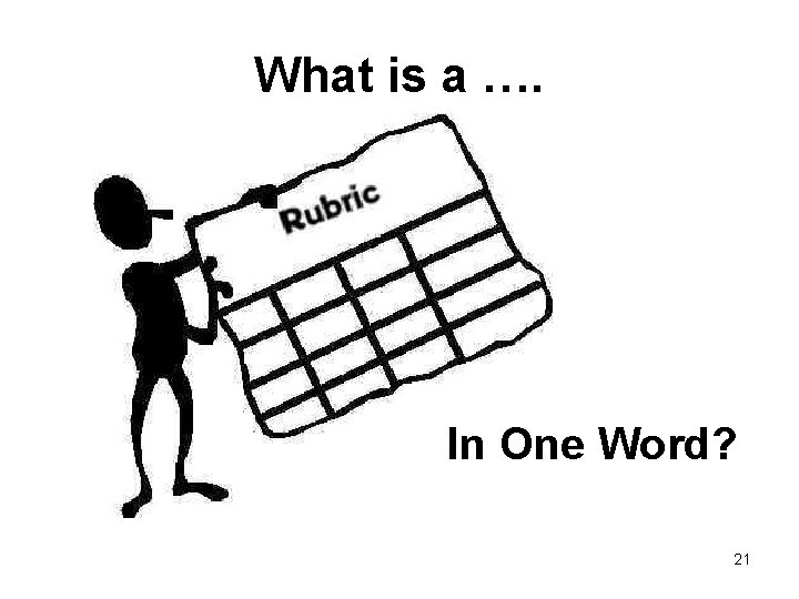 What is a …. In One Word? 21 