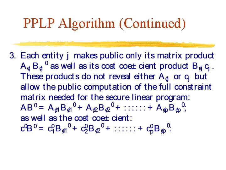 PPLP Algorithm (Continued) 