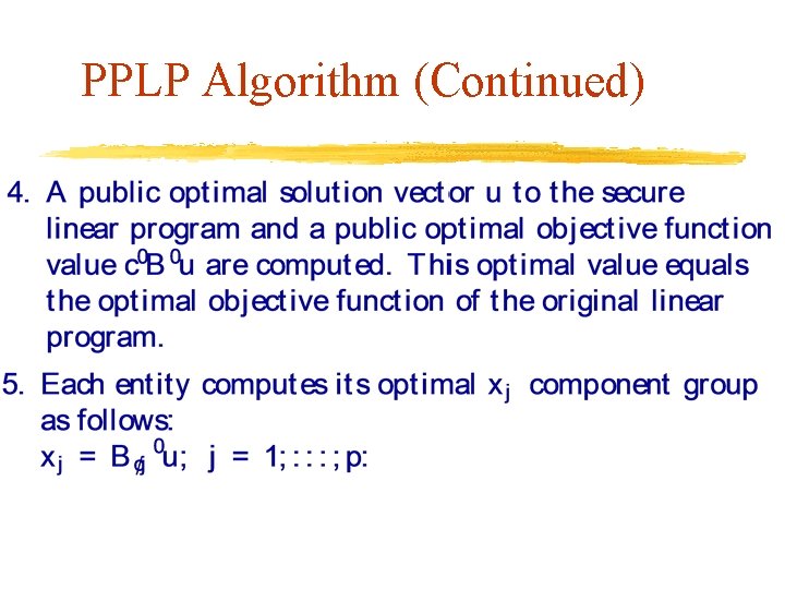 PPLP Algorithm (Continued) 