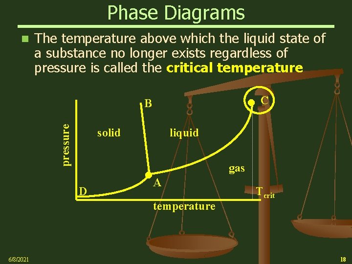 Phase Diagrams n The temperature above which the liquid state of a substance no