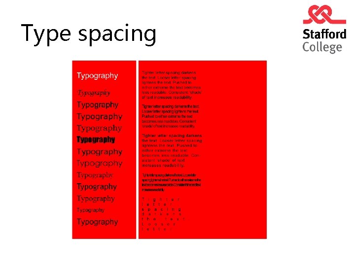 Type spacing 