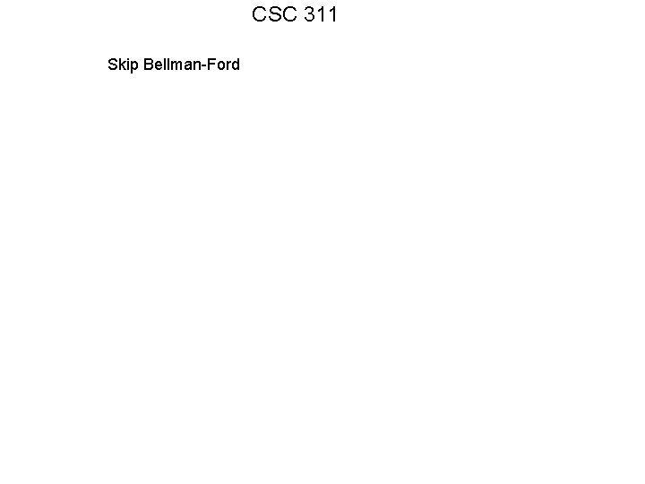 CSC 311 Skip Bellman-Ford 