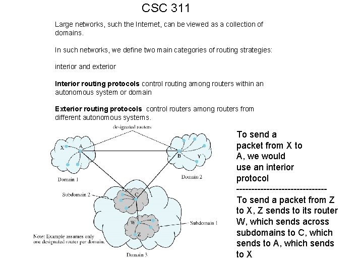 CSC 311 Large networks, such the Internet, can be viewed as a collection of