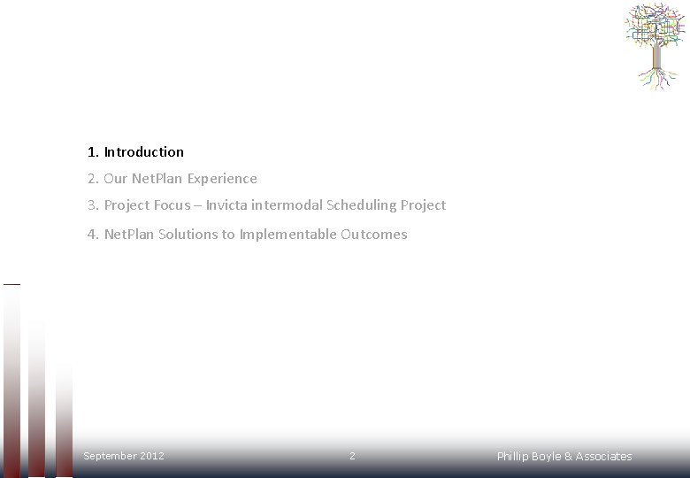 1. Introduction 2. Our Net. Plan Experience 3. Project Focus – Invicta intermodal Scheduling