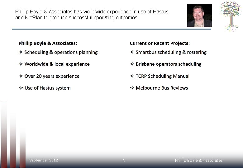 Phillip Boyle & Associates has worldwide experience in use of Hastus and Net. Plan