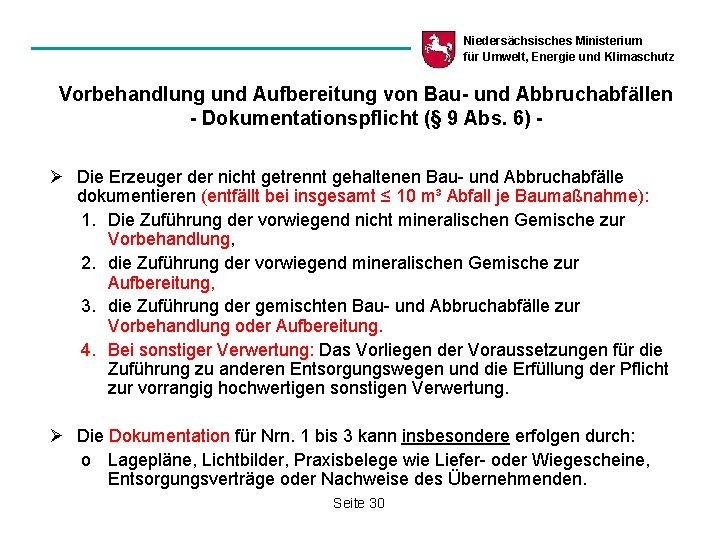 Niedersächsisches Ministerium für Umwelt, Energie und Klimaschutz Vorbehandlung und Aufbereitung von Bau- und Abbruchabfällen