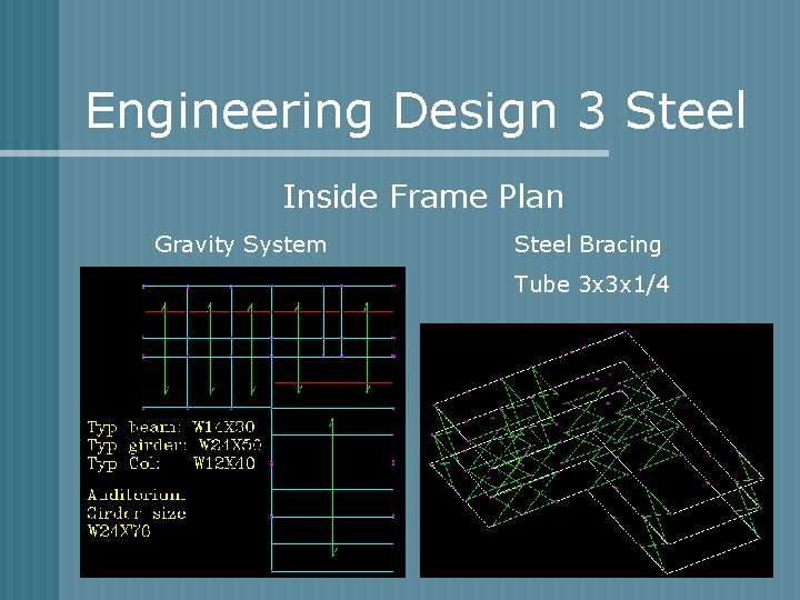 Engineering Design 3 Steel Inside Frame Plan Gravity System Steel Bracing Tube 3 x