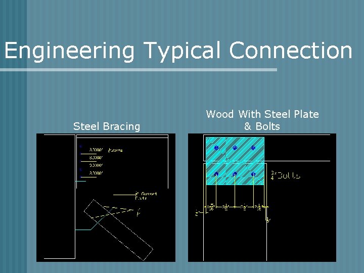 Engineering Typical Connection Steel Bracing Wood With Steel Plate & Bolts 