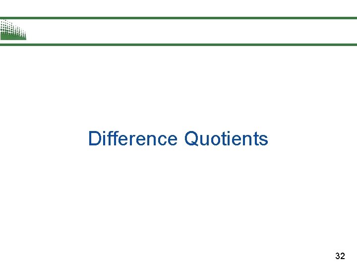 Difference Quotients 32 